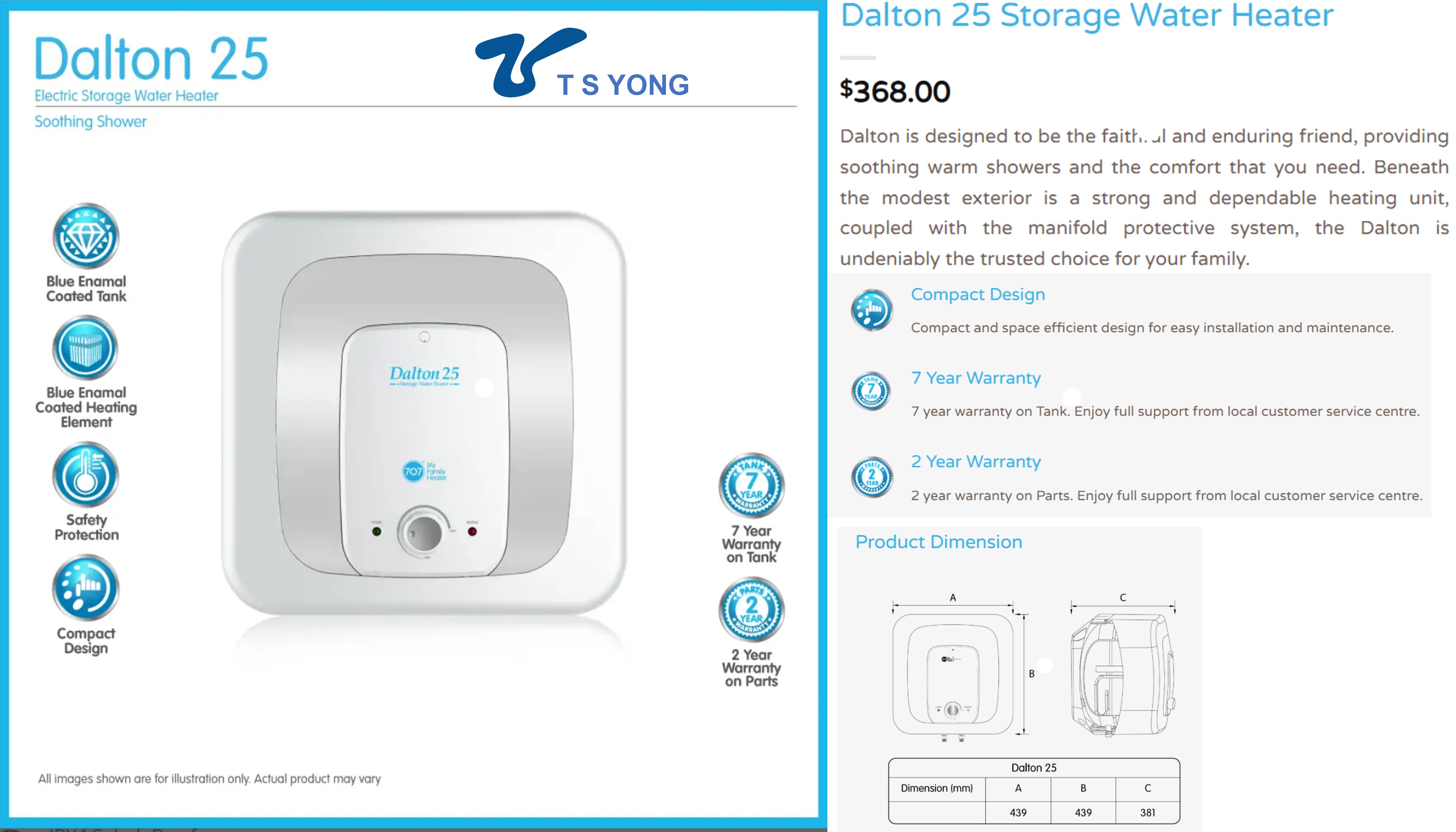 707 Dalton 25 Storage Water Heater