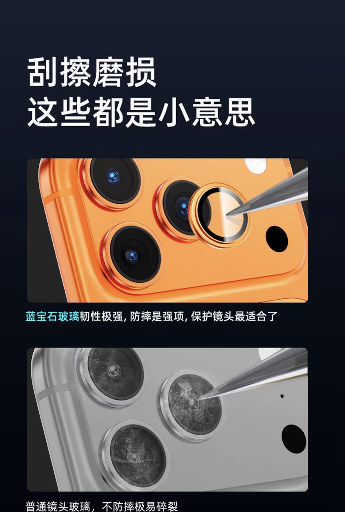 CASEWORLD 蓝宝石镜头膜适用iPhone17ProMax/17Pro/16ProMax/16Pro 摄像头保护贴 AR增透高清防刮 隐形保护圈 配贴膜神器