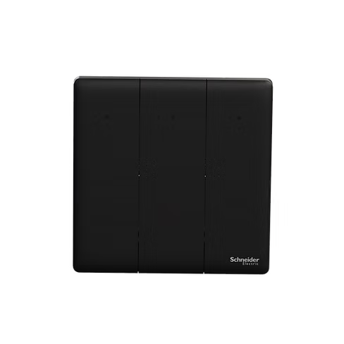施耐德 Unica X 曜石黑 3位雙控 帶指示燈 開關掣
