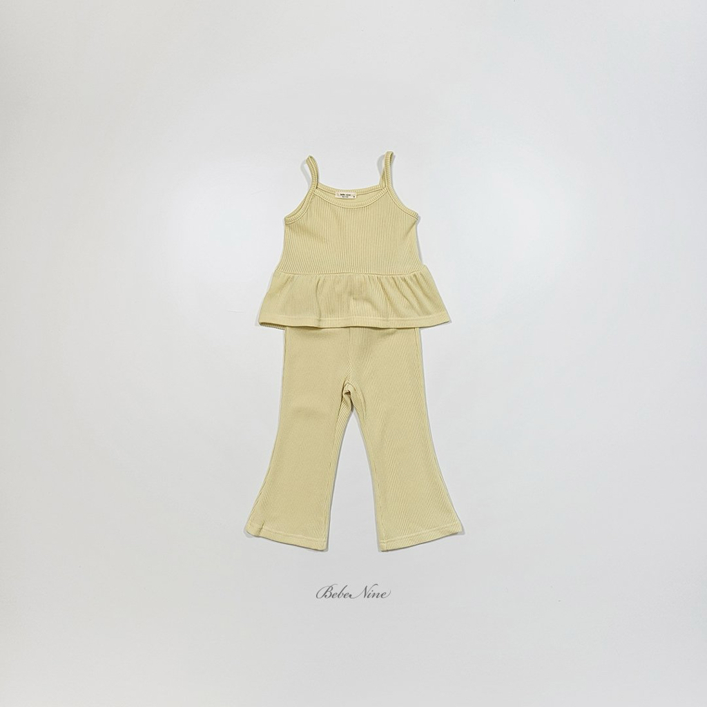 ☀️預訂 韓國直送☀️🇰🇷Bebenine三色荷葉邊下擺吊帶背心上下套裝