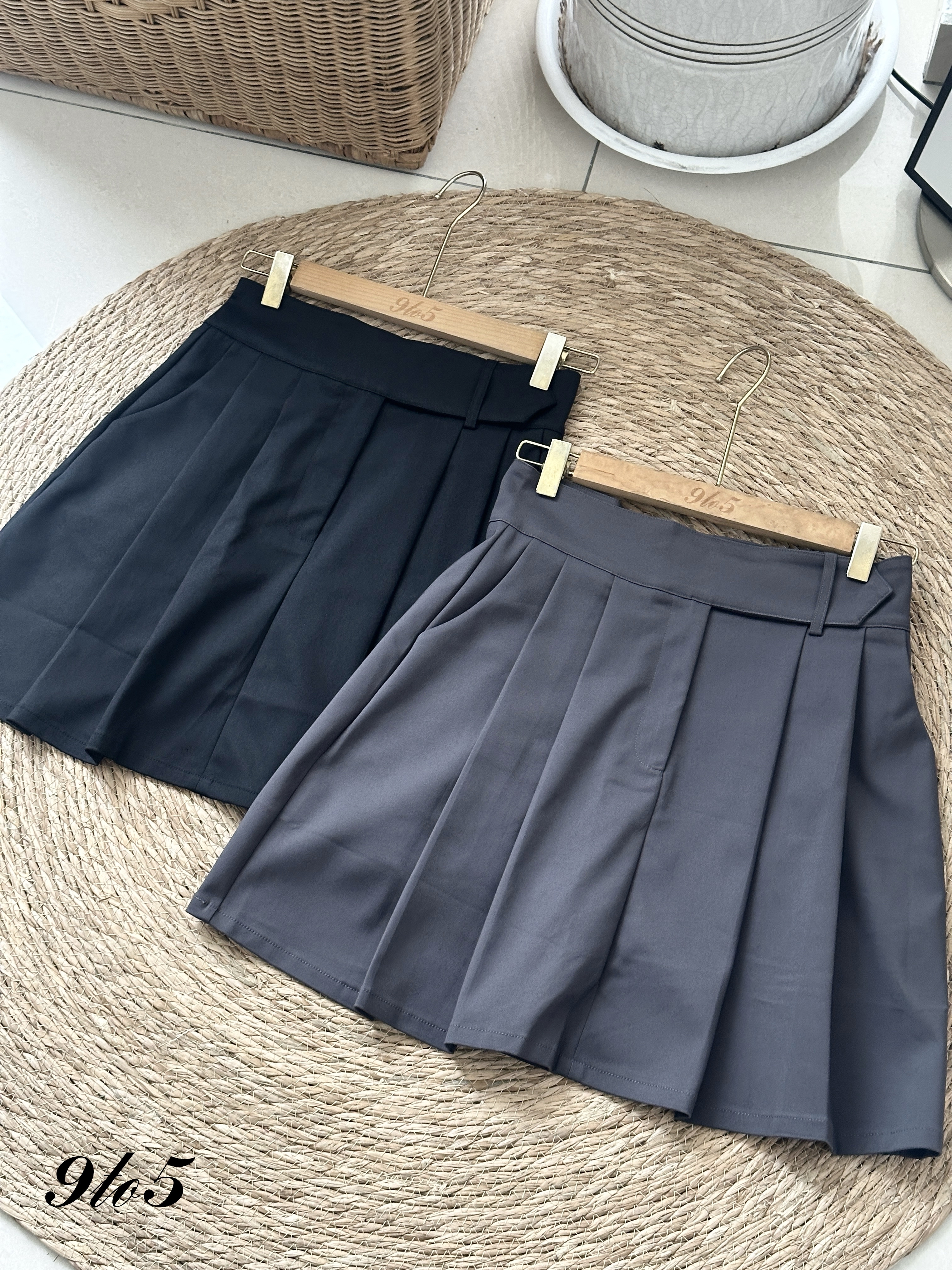 S1831 A Line Pleated Skirt - 3 Colors 