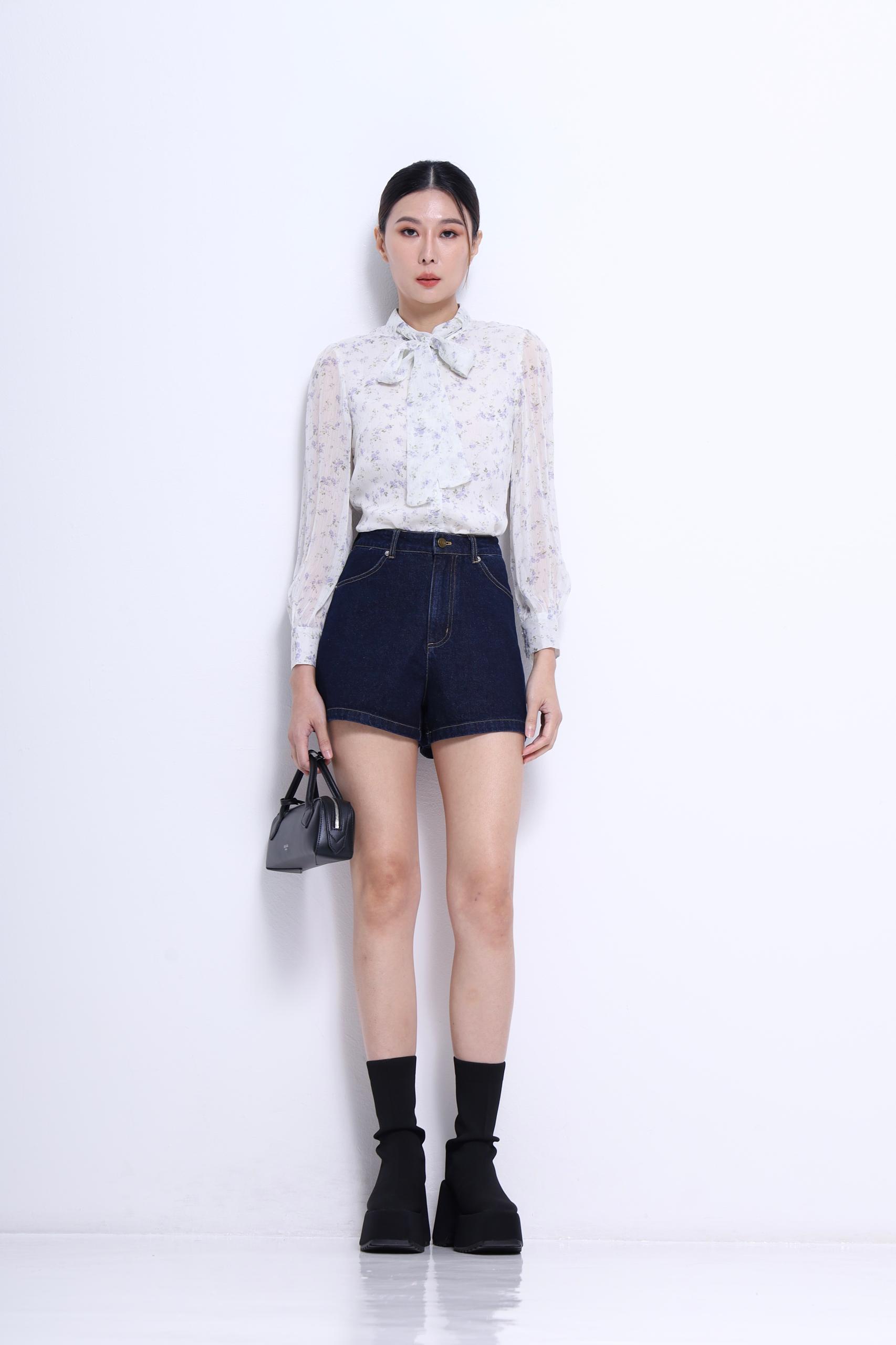 CB2688 Poise Dot Bow Blouse