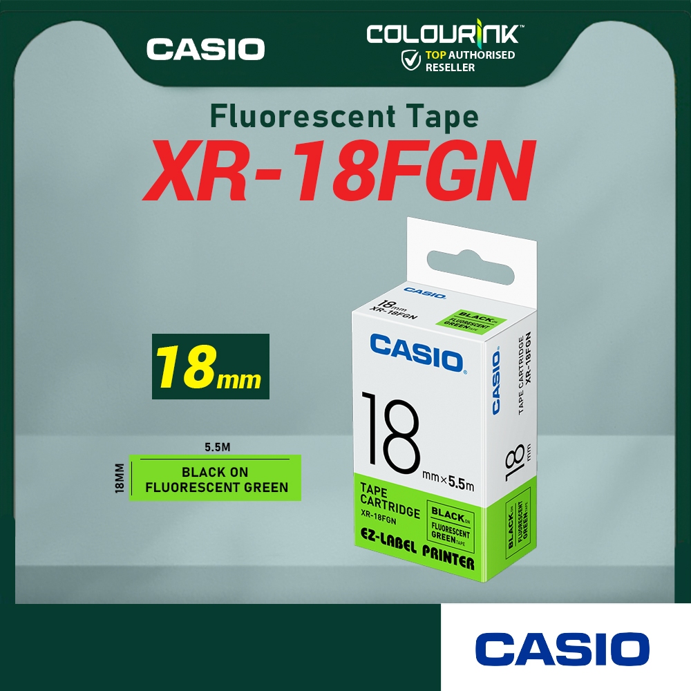 CASIO ORIGINAL GENUINE 18MM EZ LABEL TAPE FOR KL-120 KL-130 KL-820 KL-60 KL-HD1 KL-8400 KL-G2