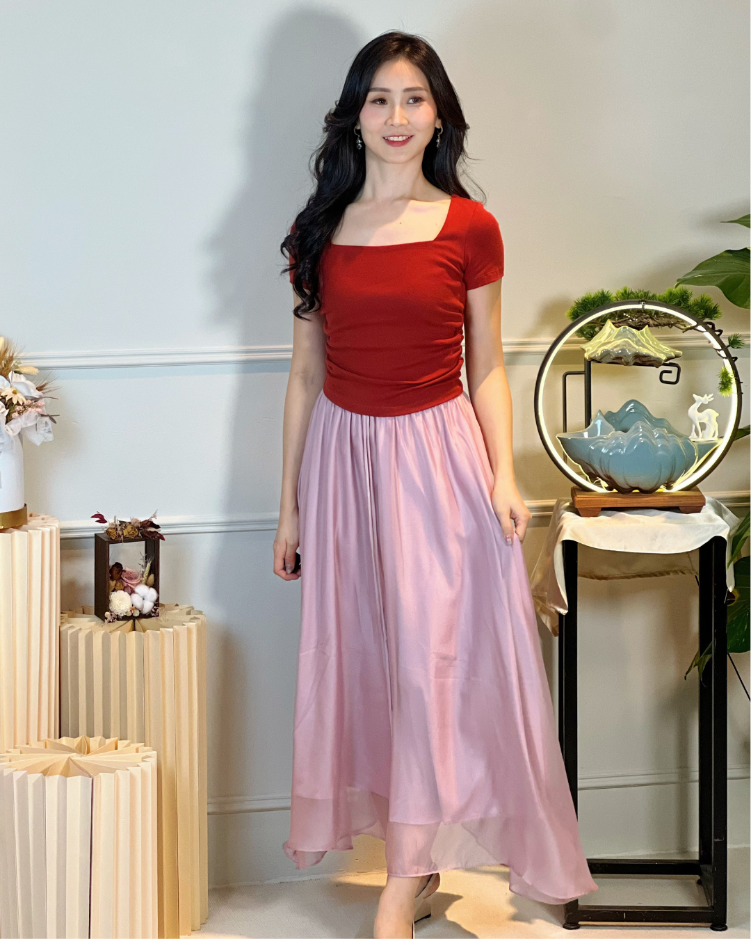 5103 Natividad Mesh A Line Skirt 