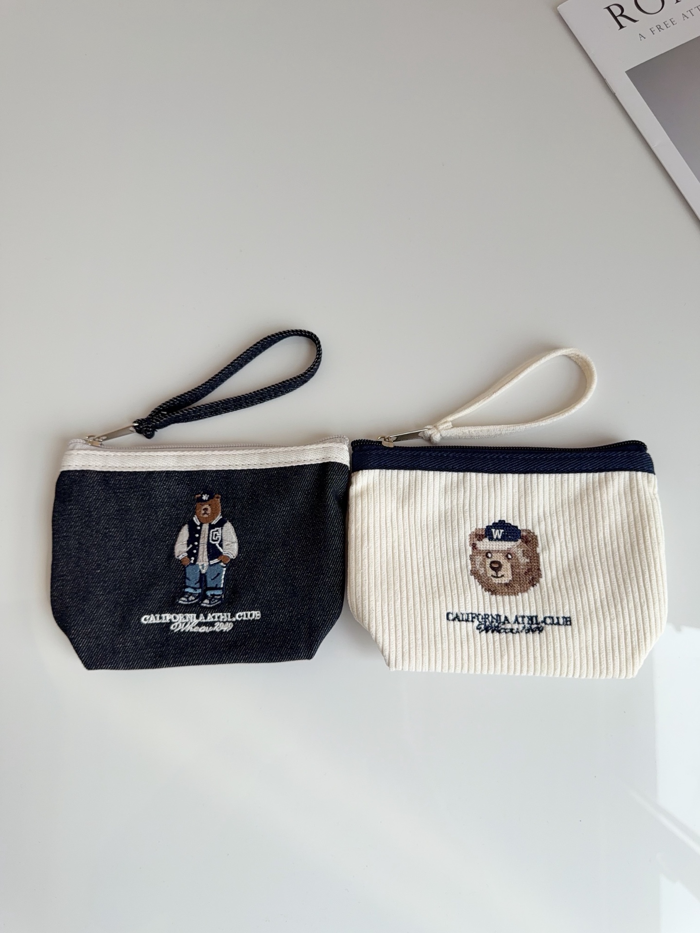 WHOAU 多功能小熊刺繡收納袋 一套2個