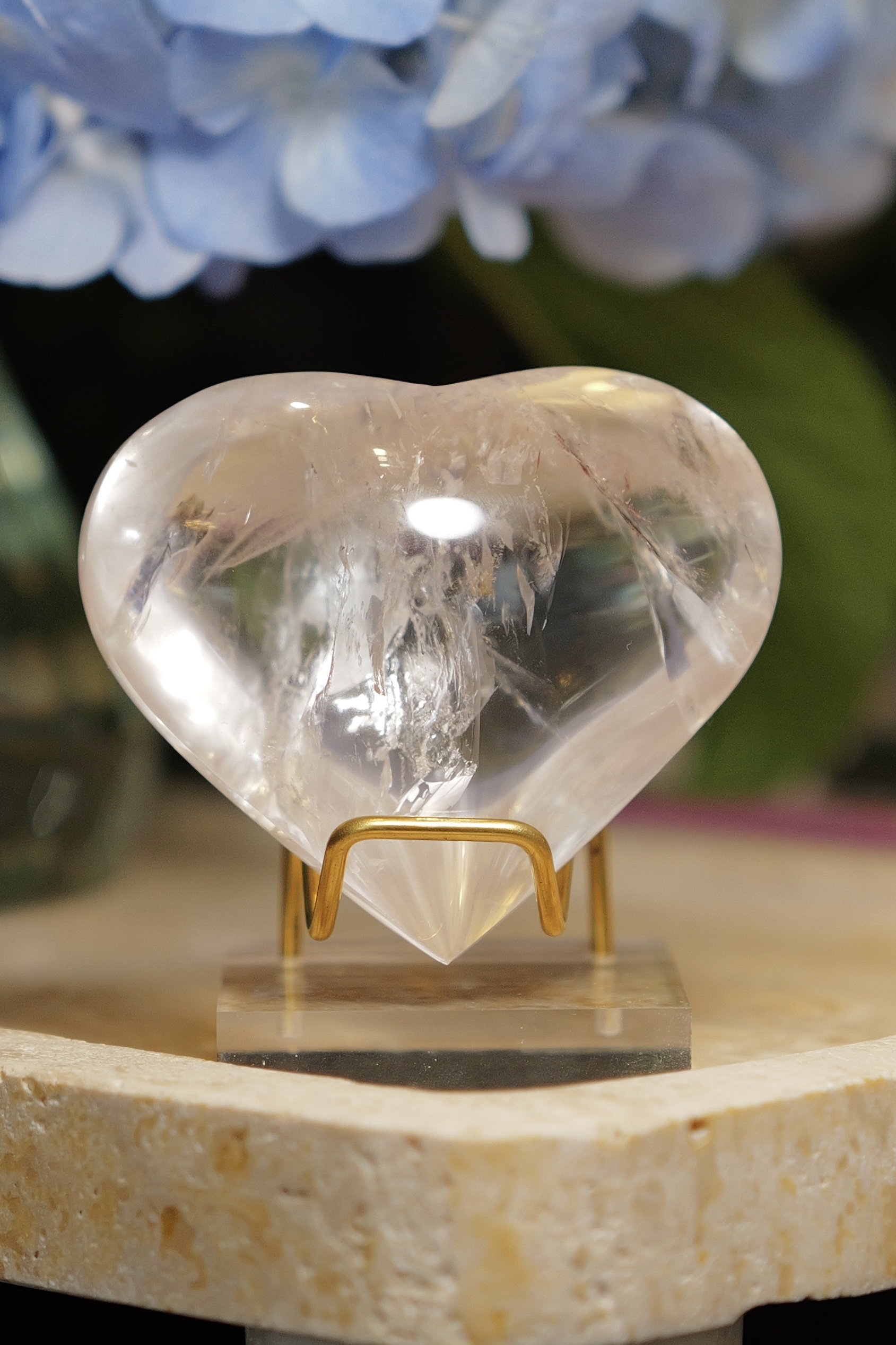  ༒7.5cm 白水晶紅膠花共生愛心擺設༒ HE.1881CAA-RA30*3SA-