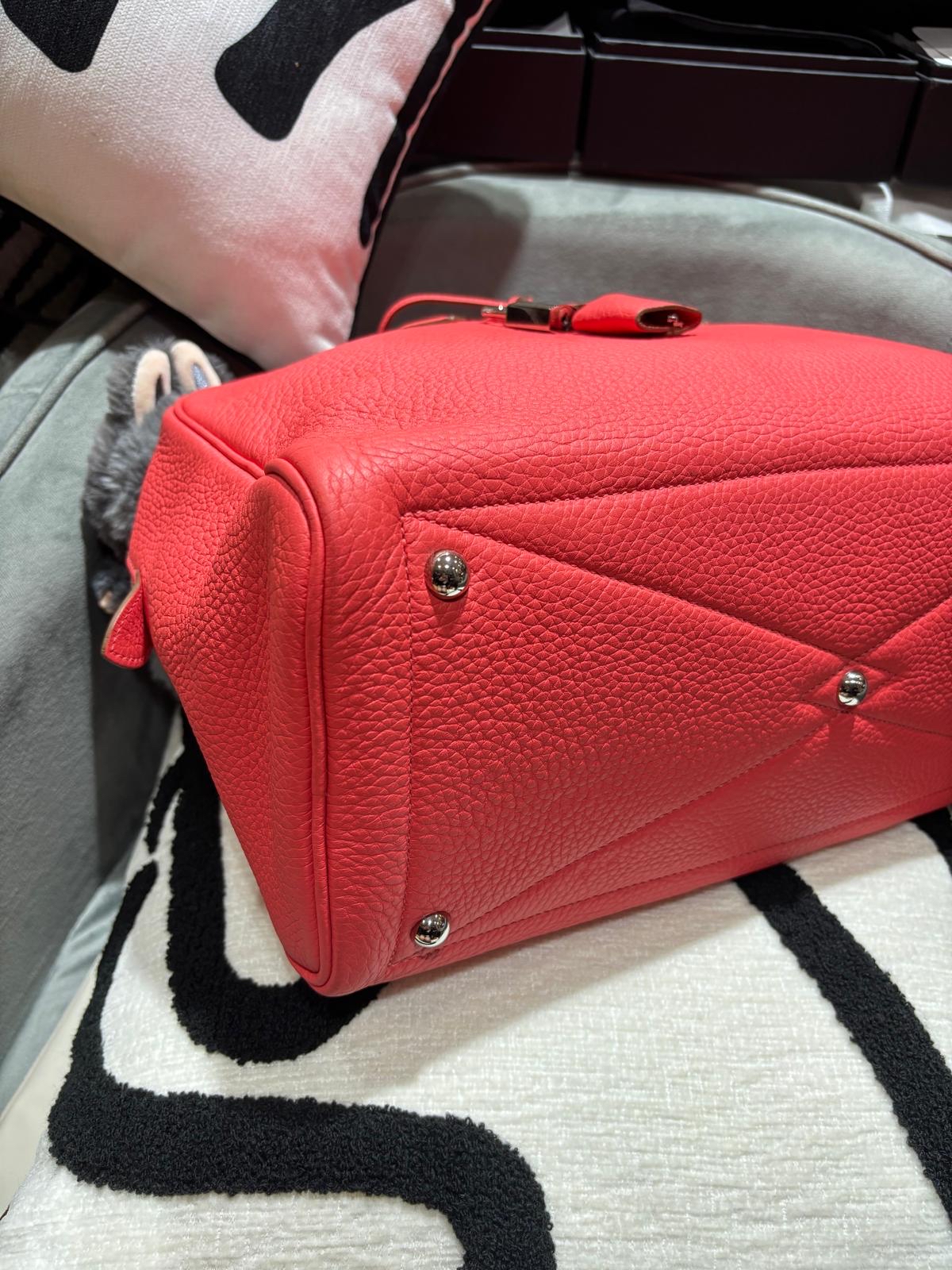 Hermes Victoria 35 Stamp T T5 Rose Jaipur Clemence Calfskin 100%Authentic, 98%New ✅Key Lock ✅Dust bag