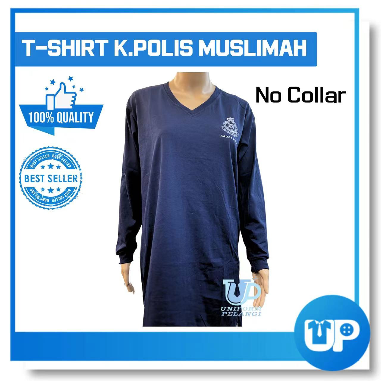 Baju Kadet Polis Muslimah T-shirt Cotton Uniform Police School Sekolah Korikulum TM-PL Kedai Baju Sekolah Uniform Pelangi
