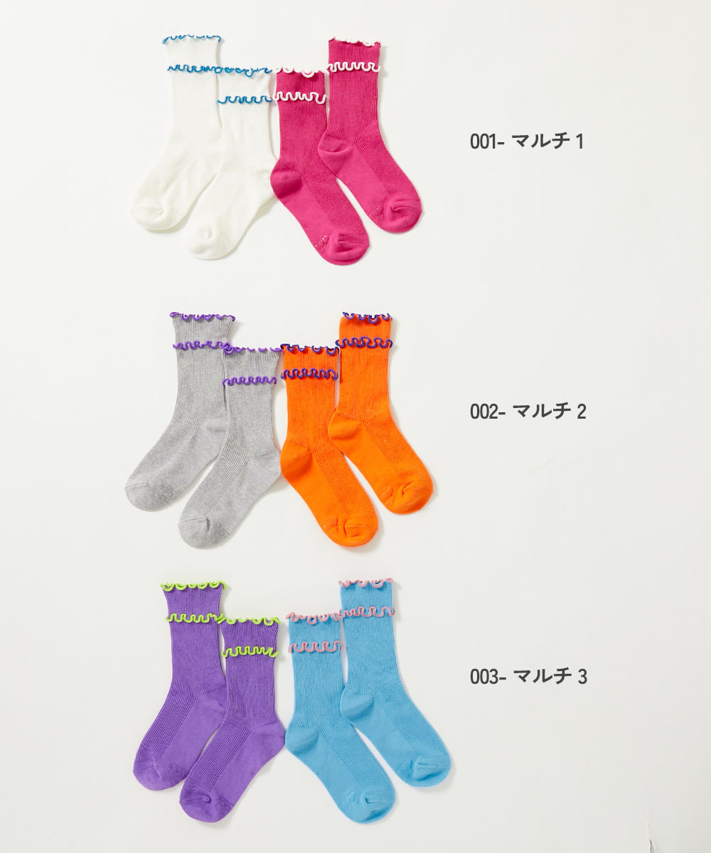 🆕【⭐訂購⭐】🇯🇵日本直送🌀霓虹色/粉色系列 撞色滾邊 短襪套裝(1套2對)［6款選］🌀[ELAA-0227][260225]