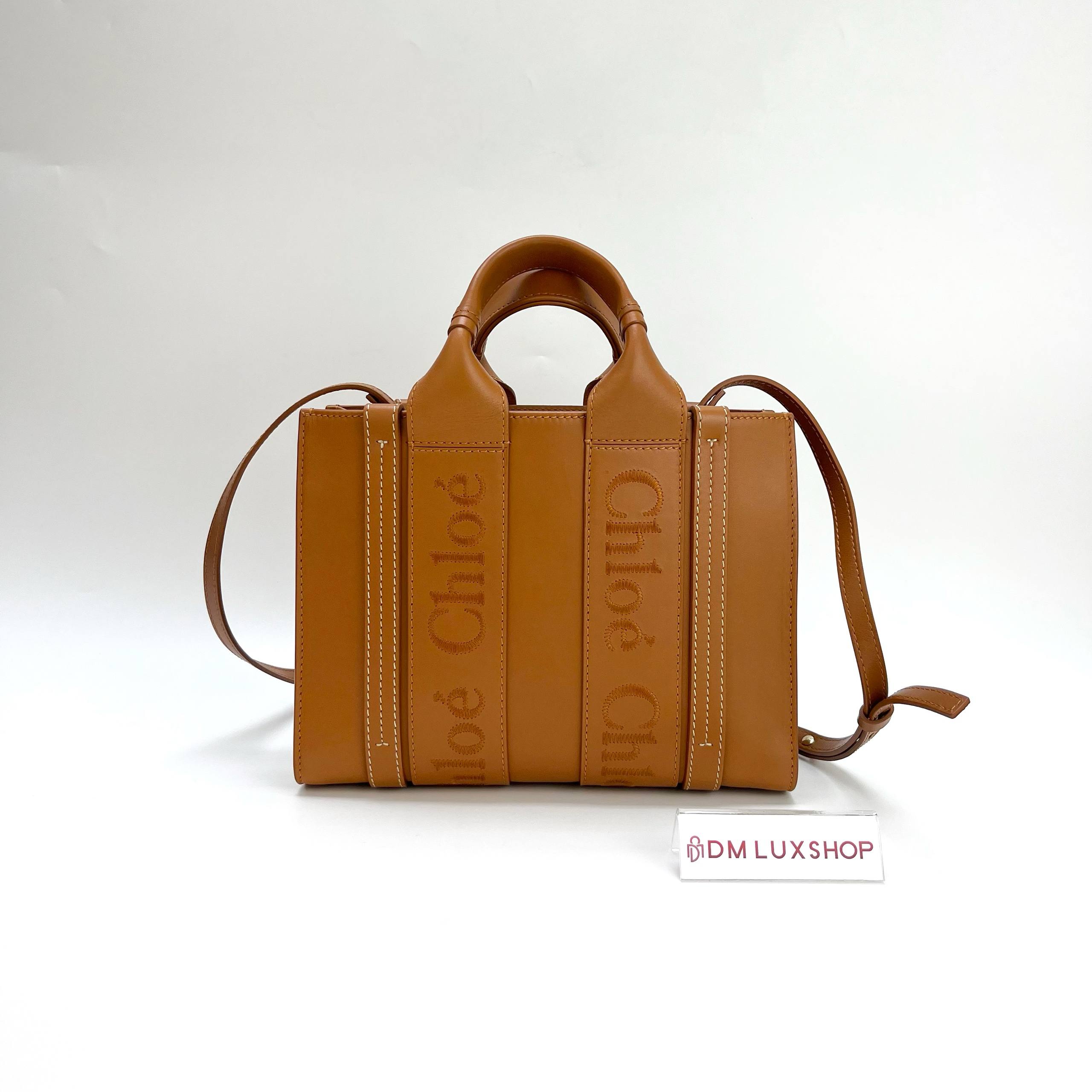 Chloe Brown Leather Small Woody Tote