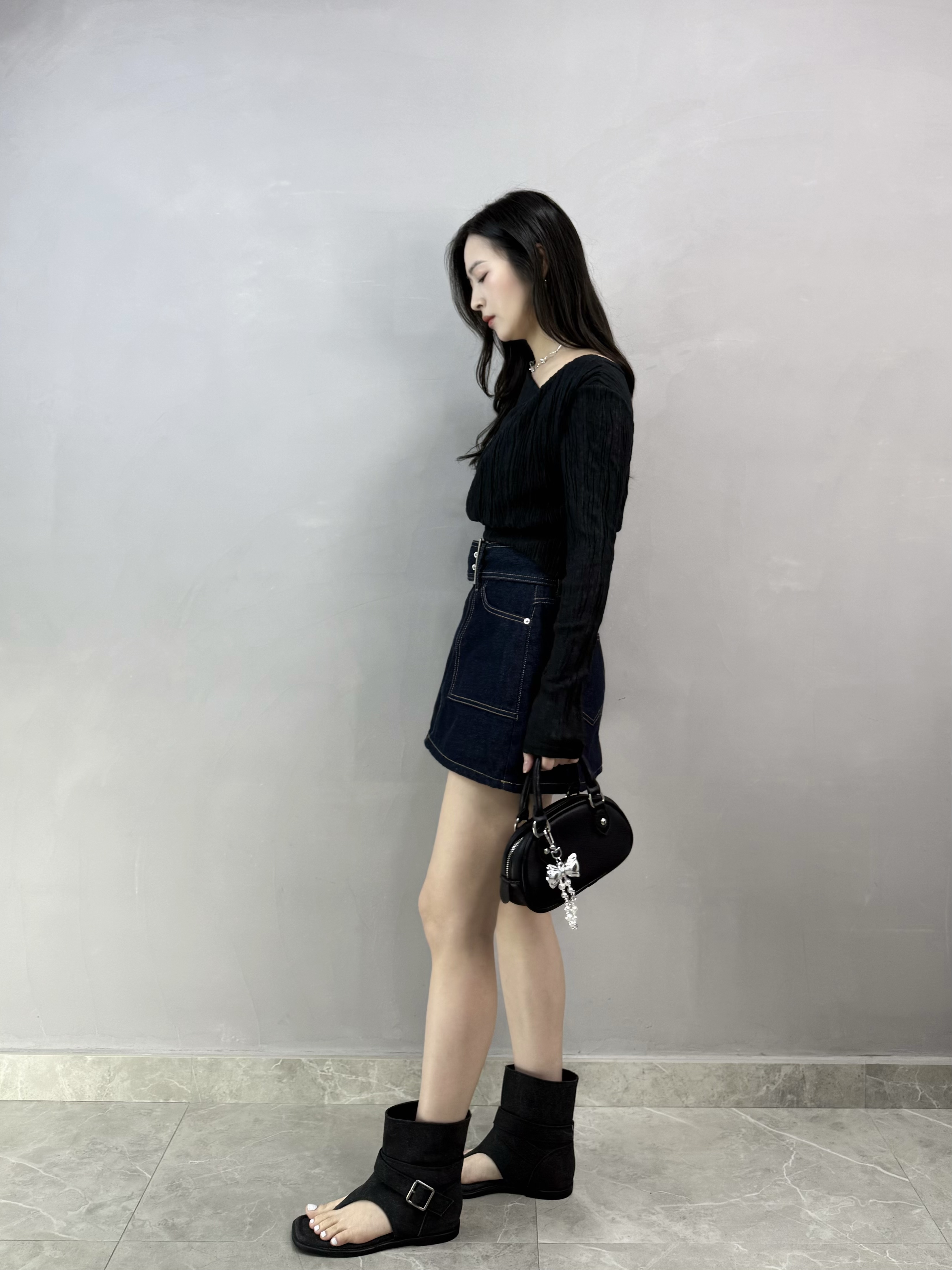 L60 斜領暗紋Top
