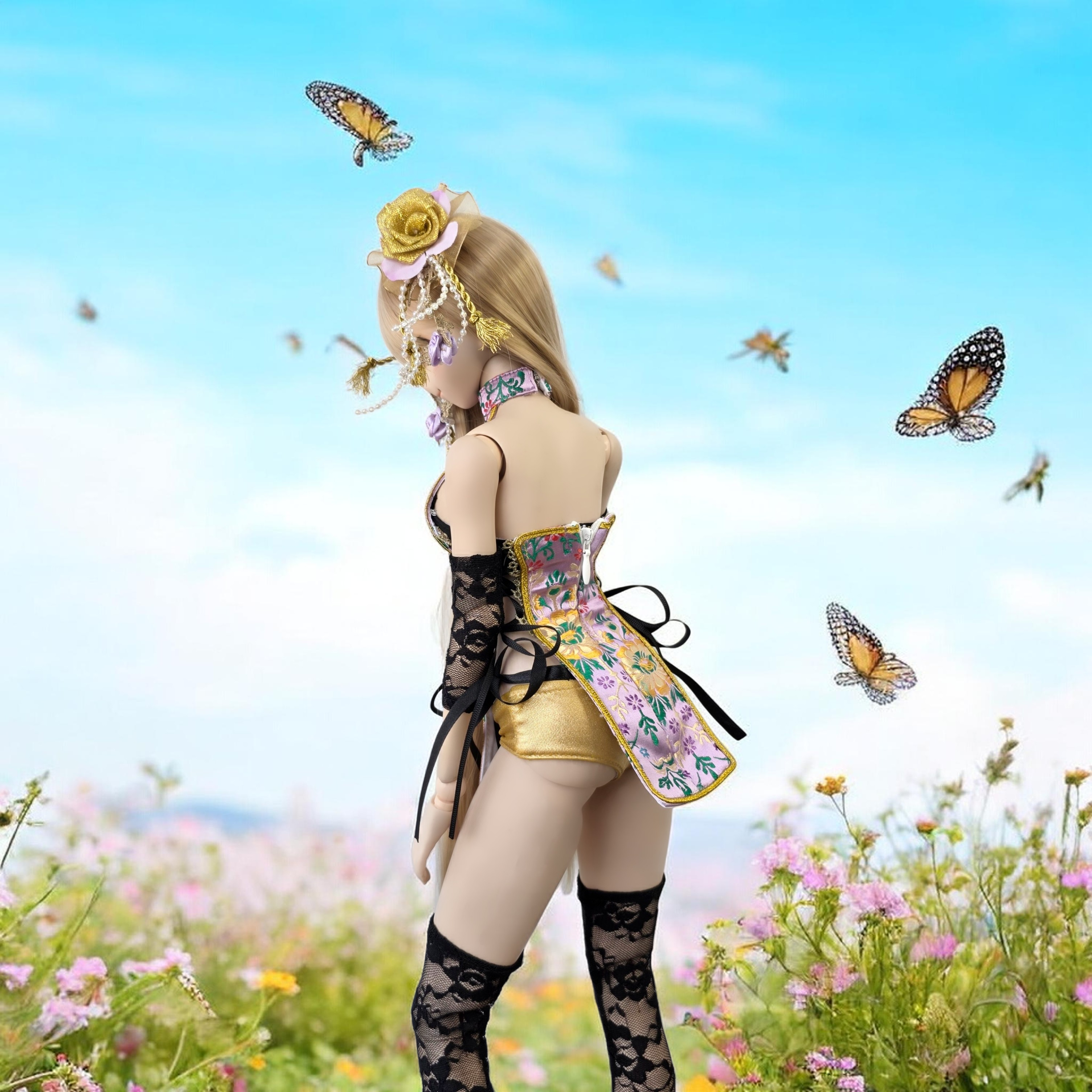 【dollremi】(DD0916) 性感露胸旗袍 Sexy low-cut Cheongsam