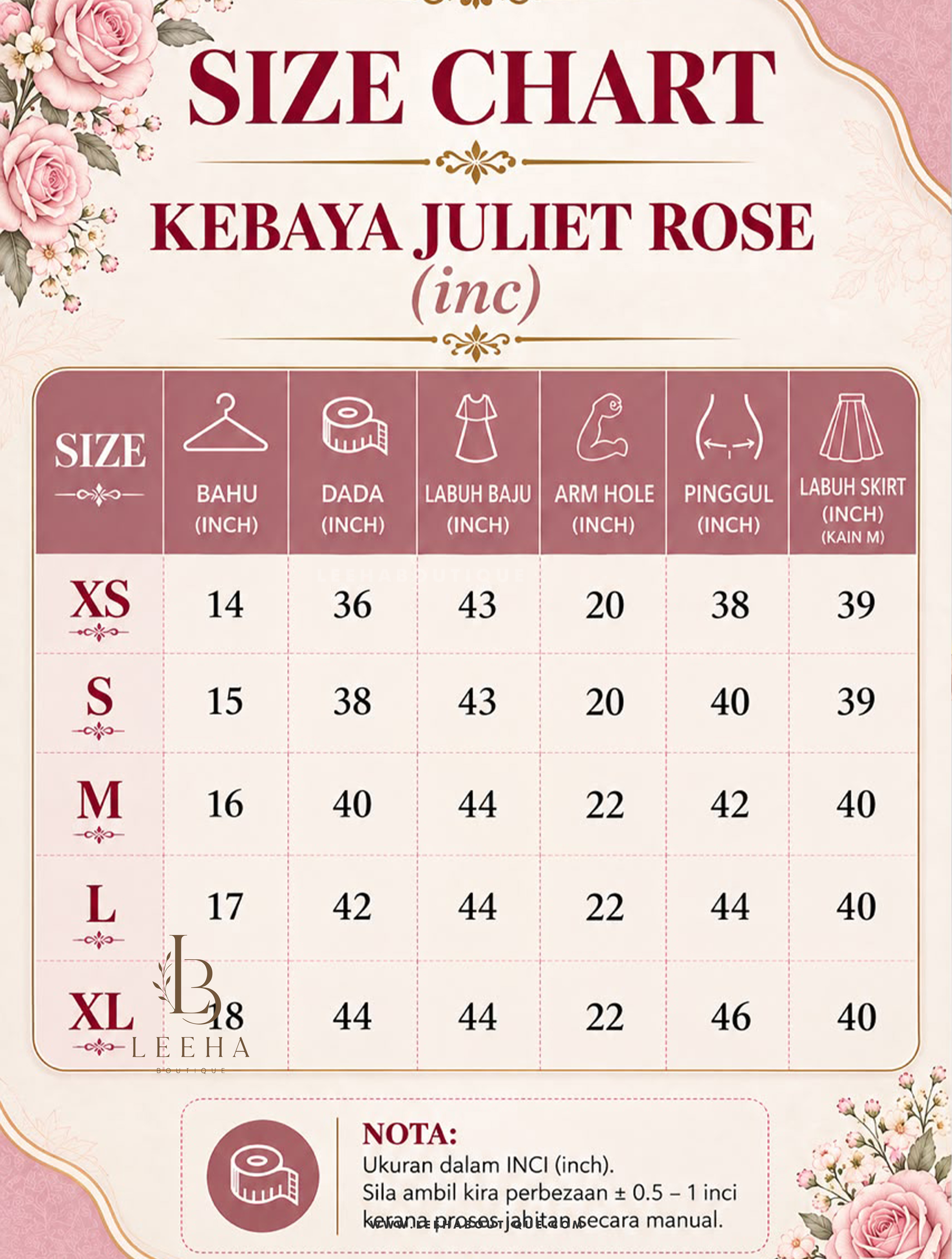 KEBAYA BUTANG JULIET ROSE