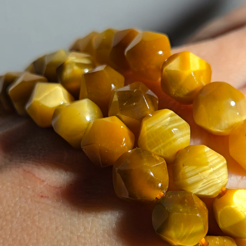 Faceted golden tiger eye bracelets - JW103