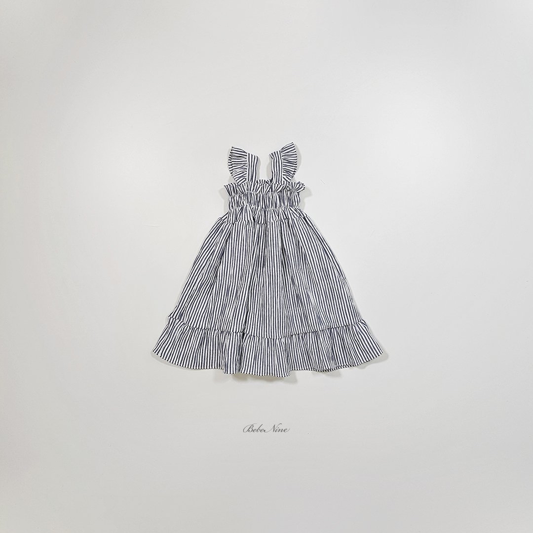 ☀️預訂 韓國直送☀️🇰🇷Bebenine兩色條紋荷葉邊吊帶連身裙