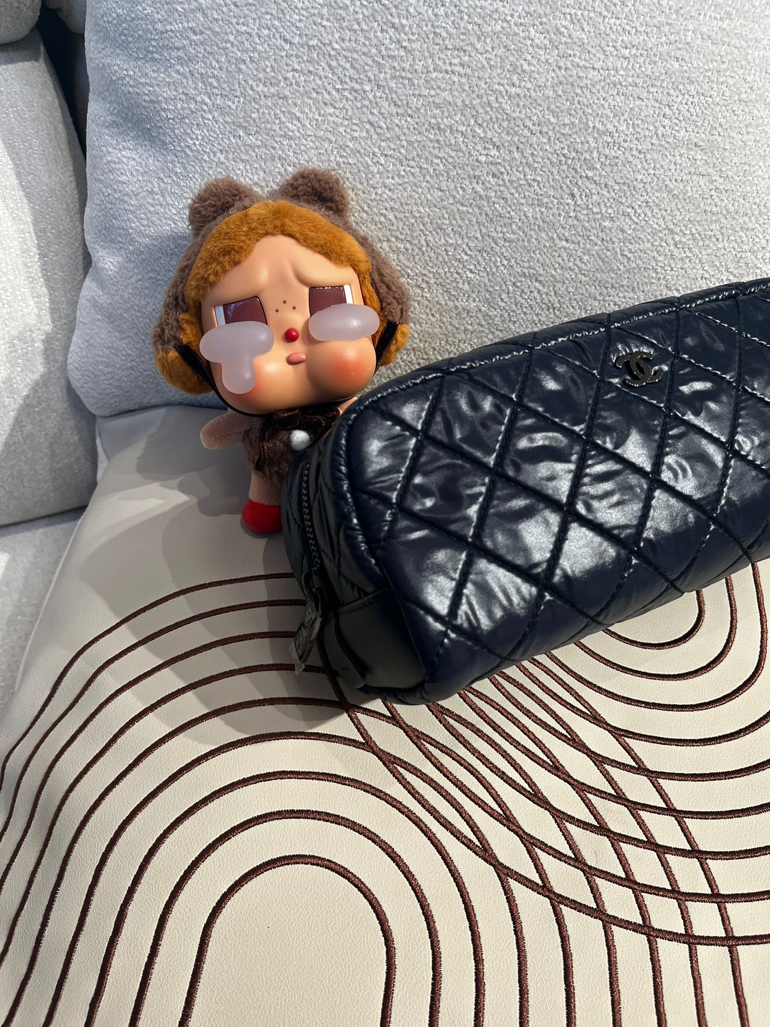 Chanel pouch navy nylon  100%Authentic , unused 未使用品 ✅CARD✅dust bag 