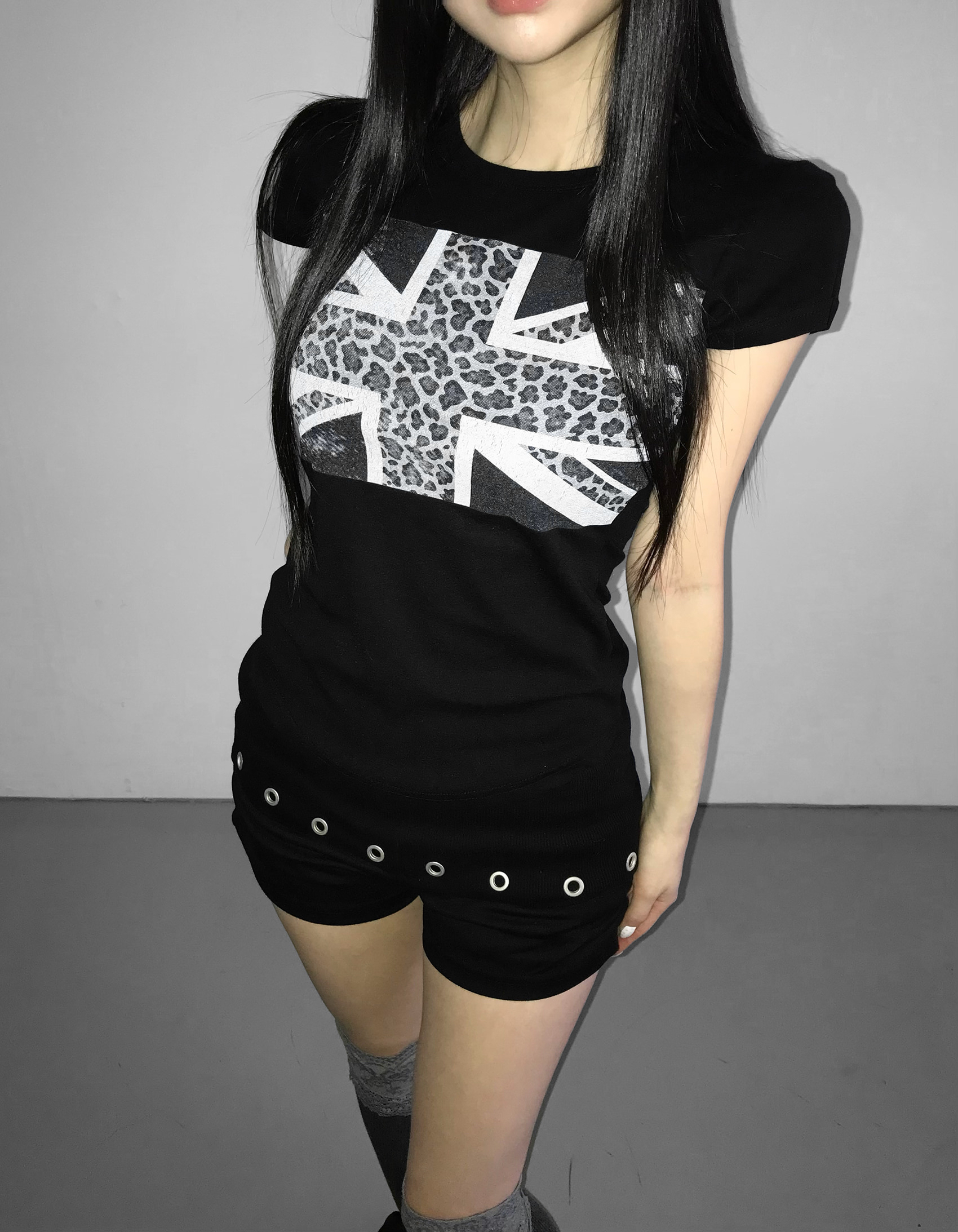 Studded Foldover Mini Shorts