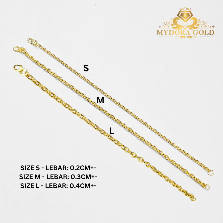 MYDORA Rantai Tangan Sauh Matahari l EMAS 916/22K