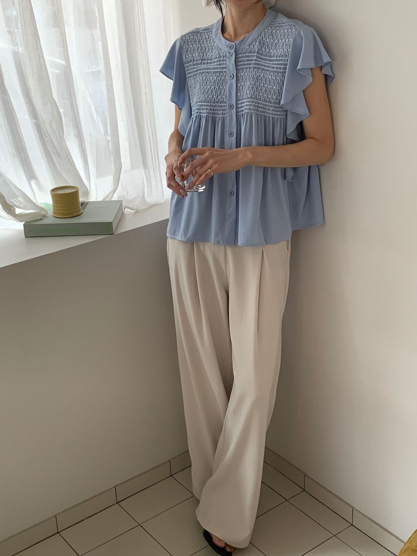 CT20 波希米亞風荷葉袖Top 