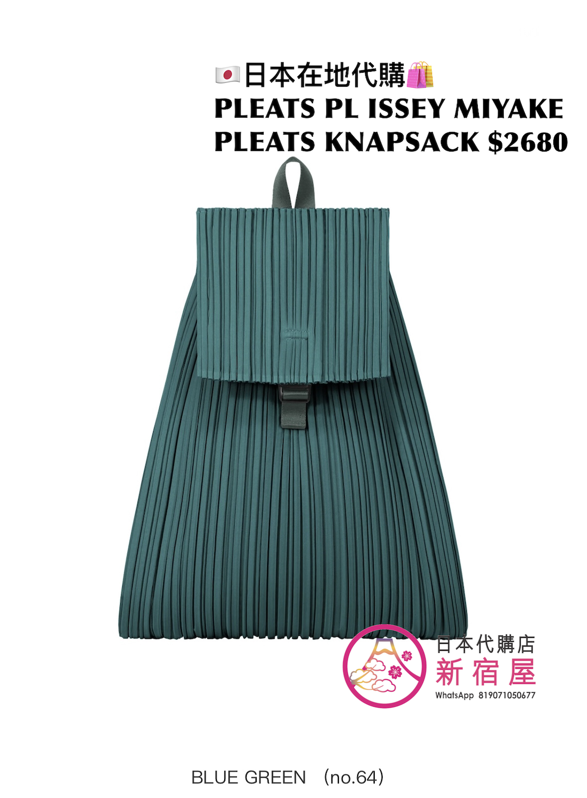 PLEATS PLEASE ISSEY MIYAKE PLEATS KNAPSACK 