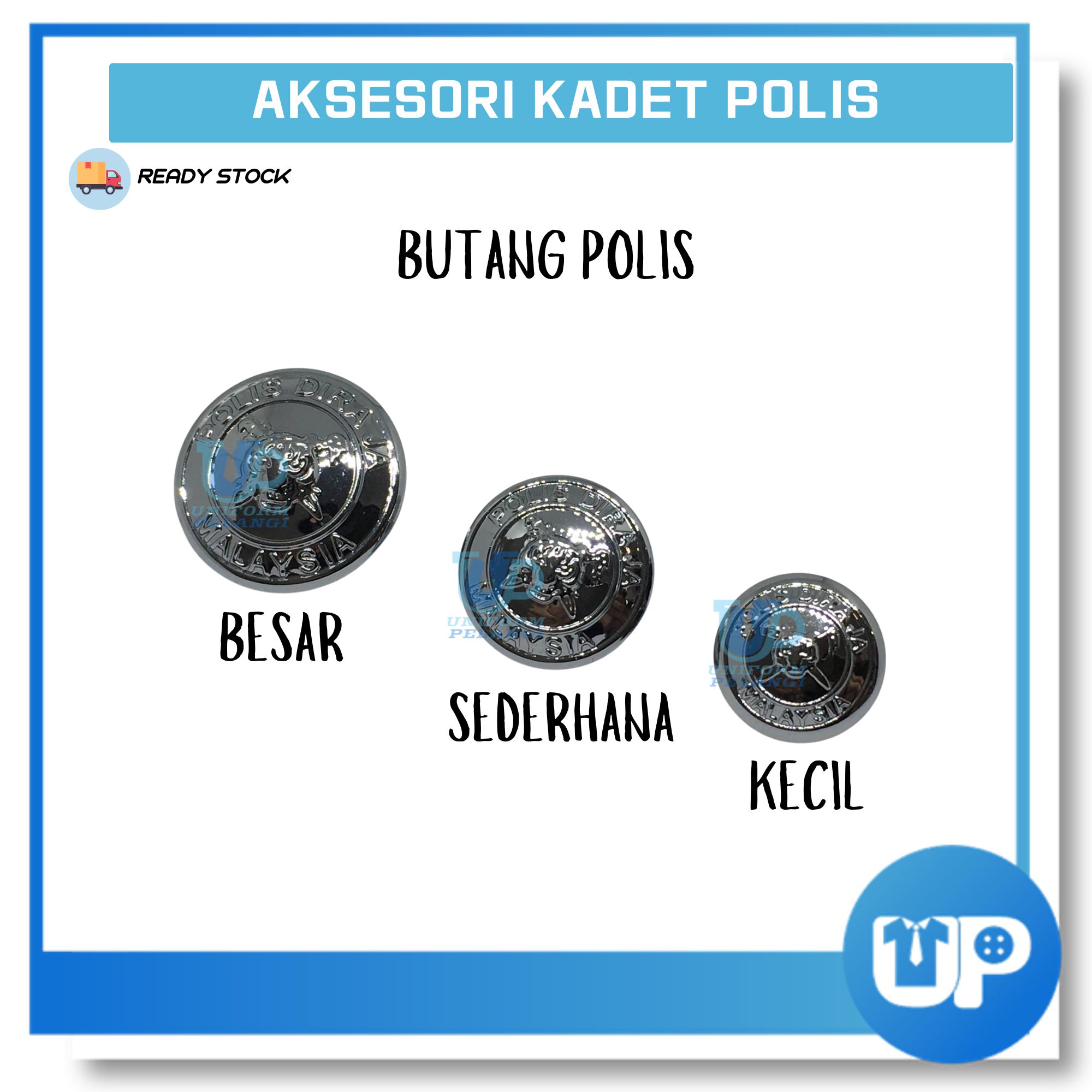 Butang Logo Polis Aksesori Polis / Kadet Polis