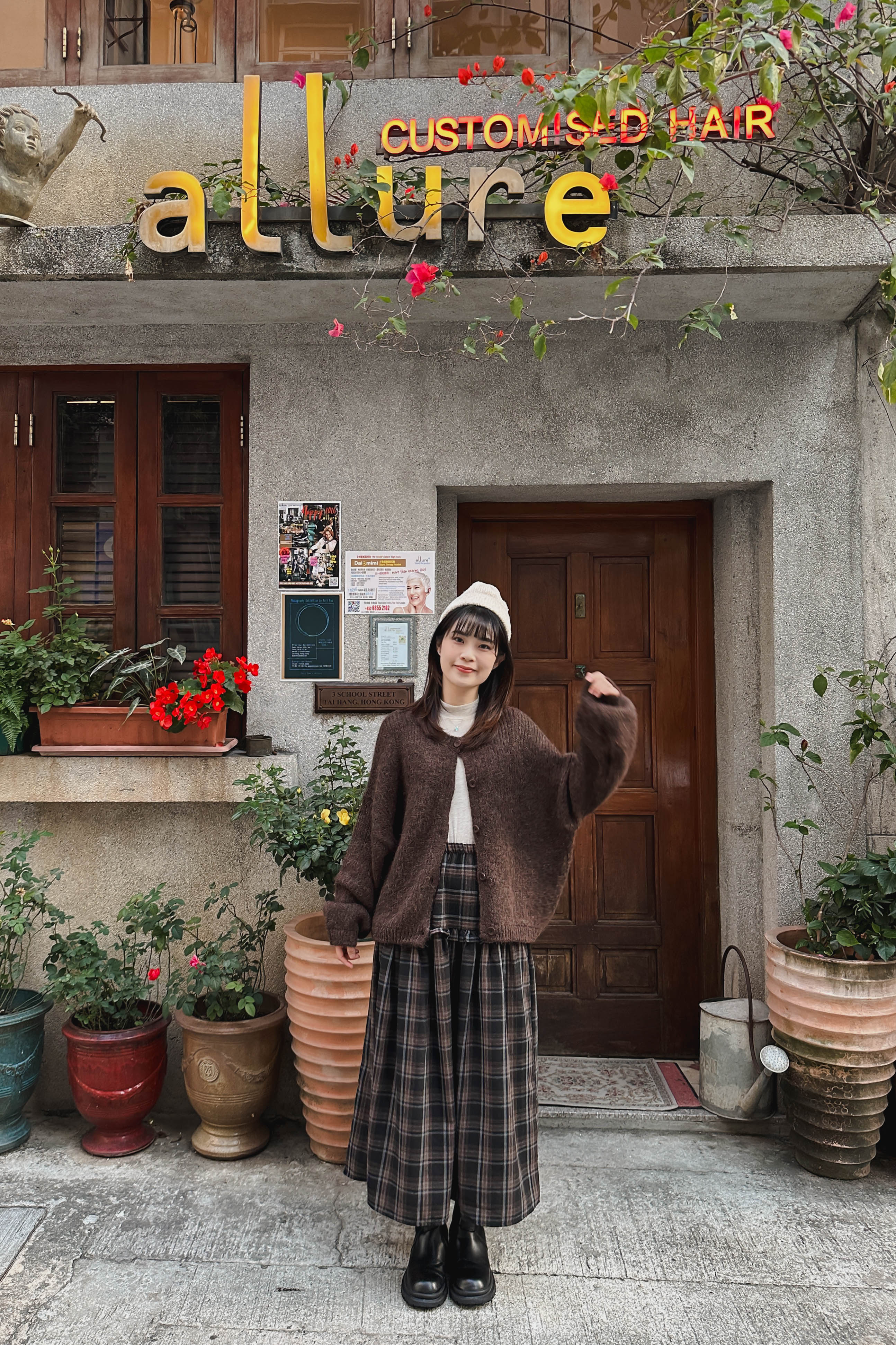 格紋荷葉邊半身裙 (兩色入)