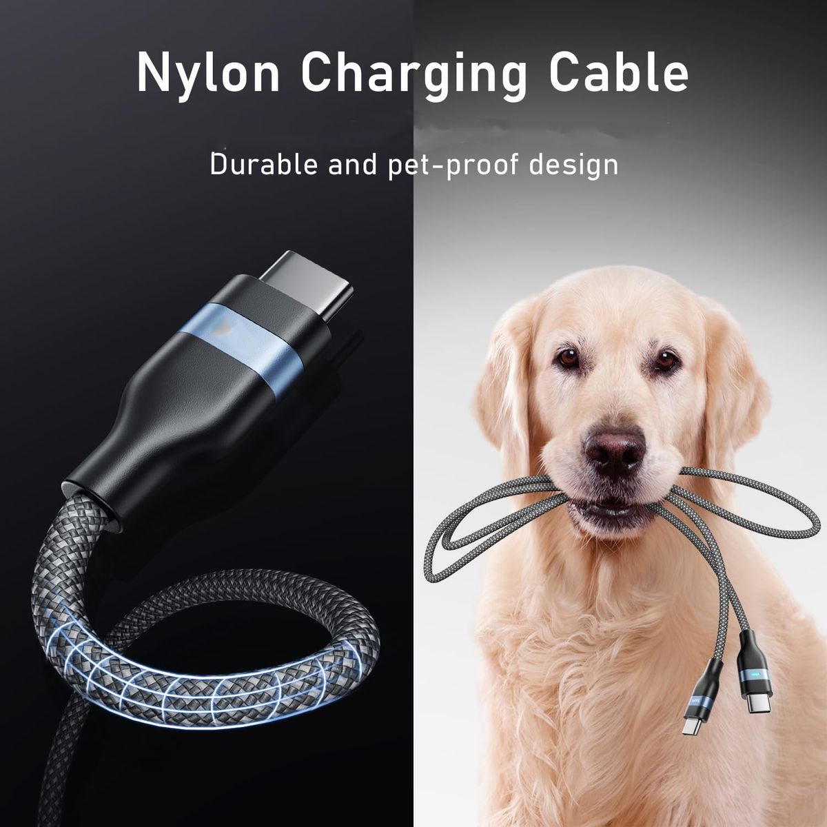 65W USB-C to USB-C 磁吸連接線 1米 (黑色) 磁吸線 充電線 快速充電線 傳輸線 電源線 強化纖維 [預計8月中出貨]