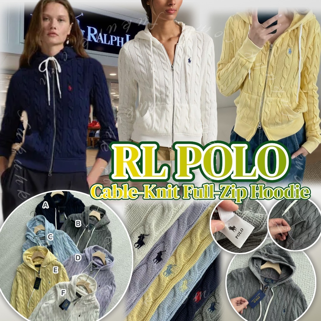 POLO RALPH LAUREN Cable-Knit Full-Zip Hoodie 連帽針織拉鍊冷衫