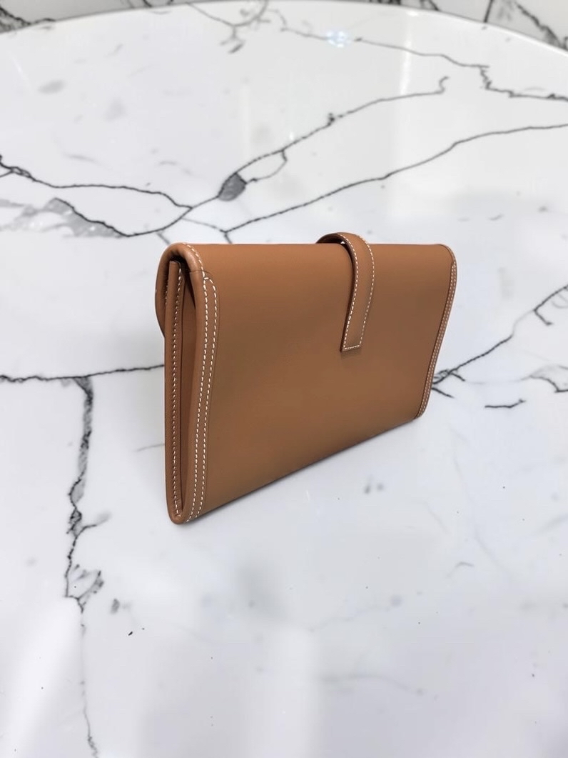 HERMES Jige Elan 29 Stamp U Clutch gold Calfskin 100%Authentic, 99%new ✅box