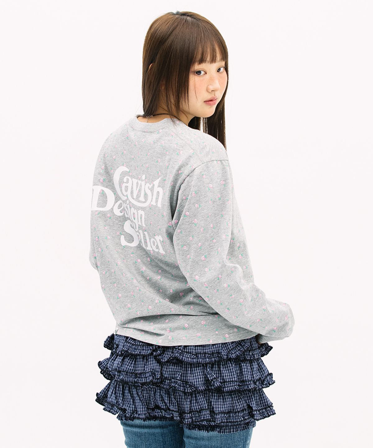 🇰🇷訂購｜Cavish 26SS｜FLOWER SELLER LOGO LS TEE  2色 