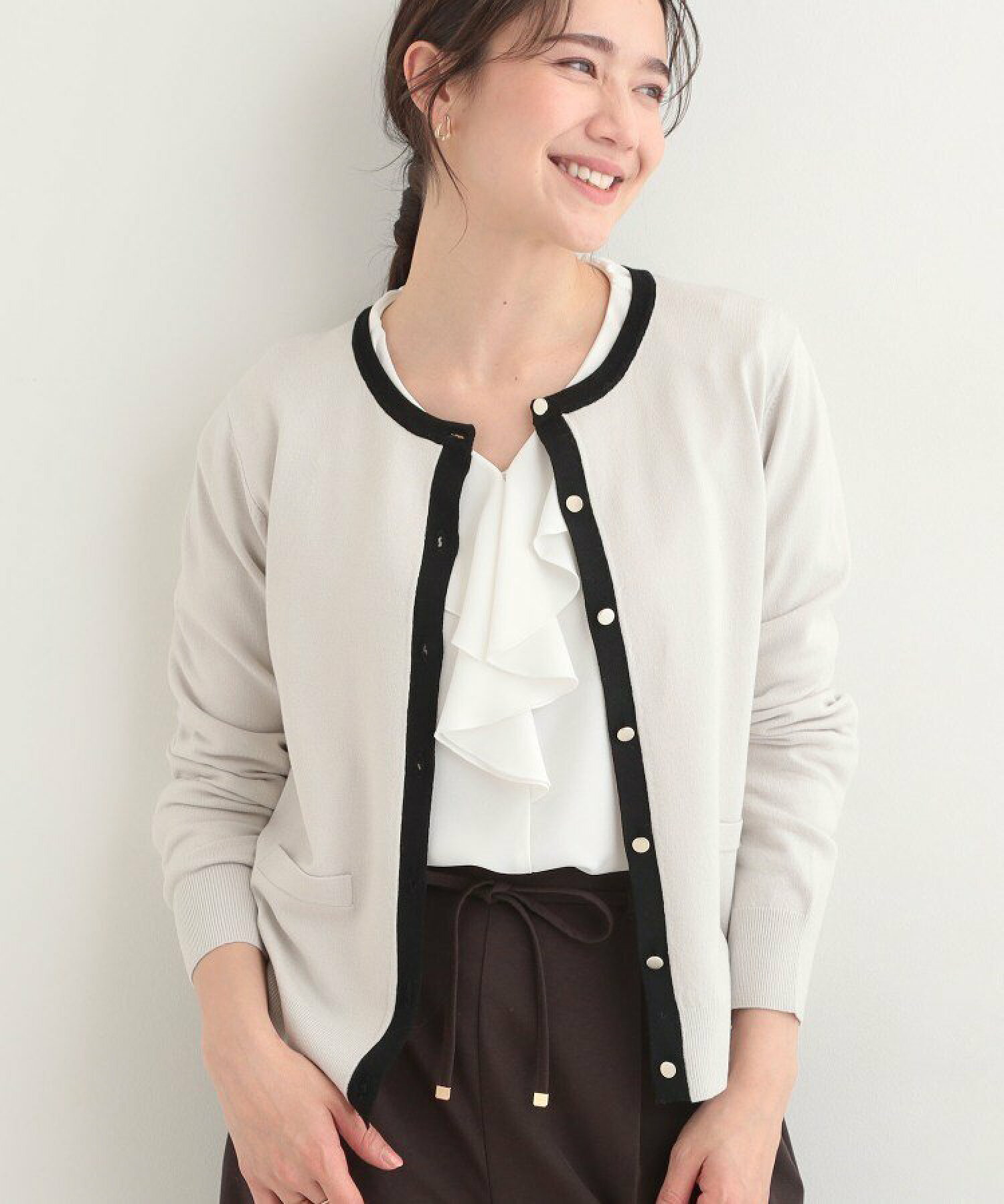 🆕【⭐訂購⭐】  🇯🇵日本直送 🌀SHOO・LA・RUE金屬鈕扣 配色 優雅 圓領針織外套［4款選］🌀 [ELCA-0078][260323]