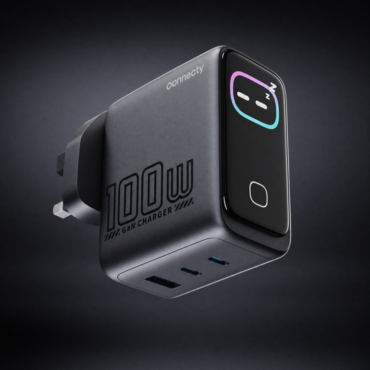 Connecty PowerVision 100W 智慧型 AI TFT GaN 快速充電器 2C1A CA431D [預計8月中出貨]