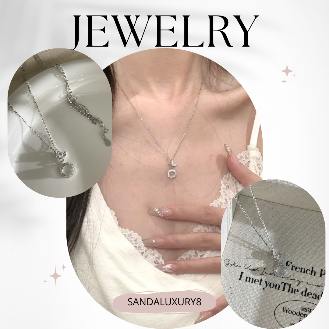 Delicate Silver Moon Necklace with Sparkling Crystal Accent