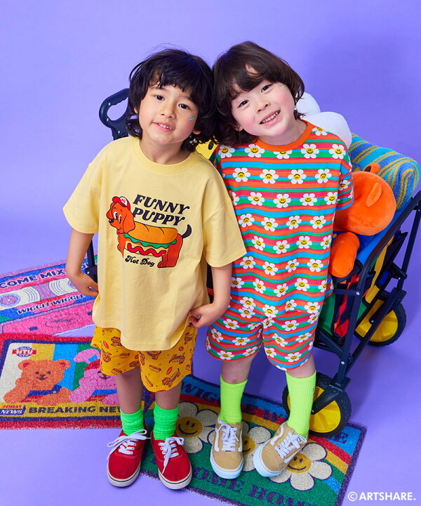 🇯🇵預訂 日本直送🇯🇵Markey’s x Wiggle Wiggle四色圖案滿印華夫格短褲