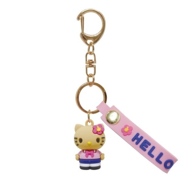 Sanrio kitty 黑皮校服鎖匙扣 KT-MA-GLP