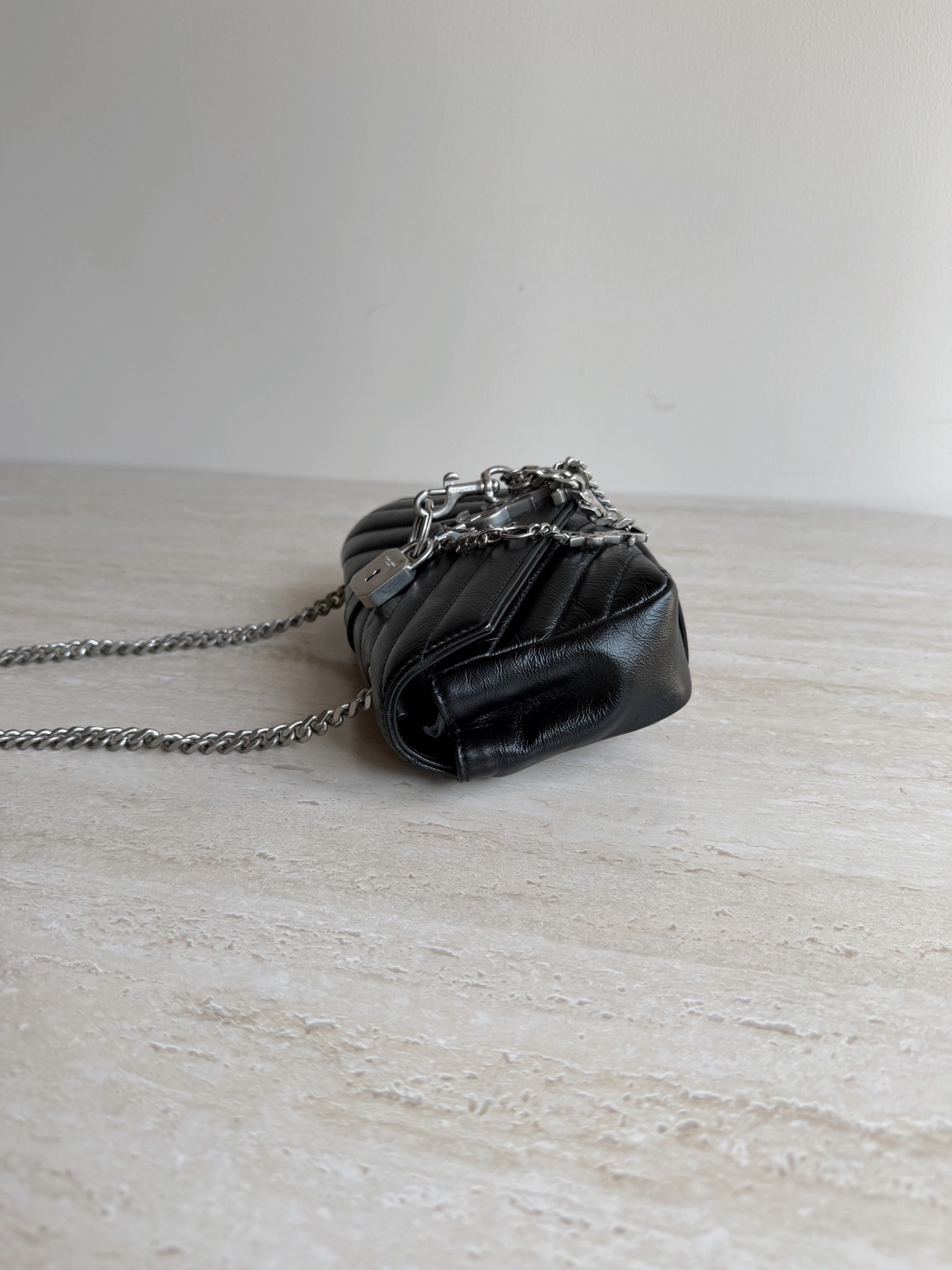 【預訂貨品】YSL黑色mini郵差包