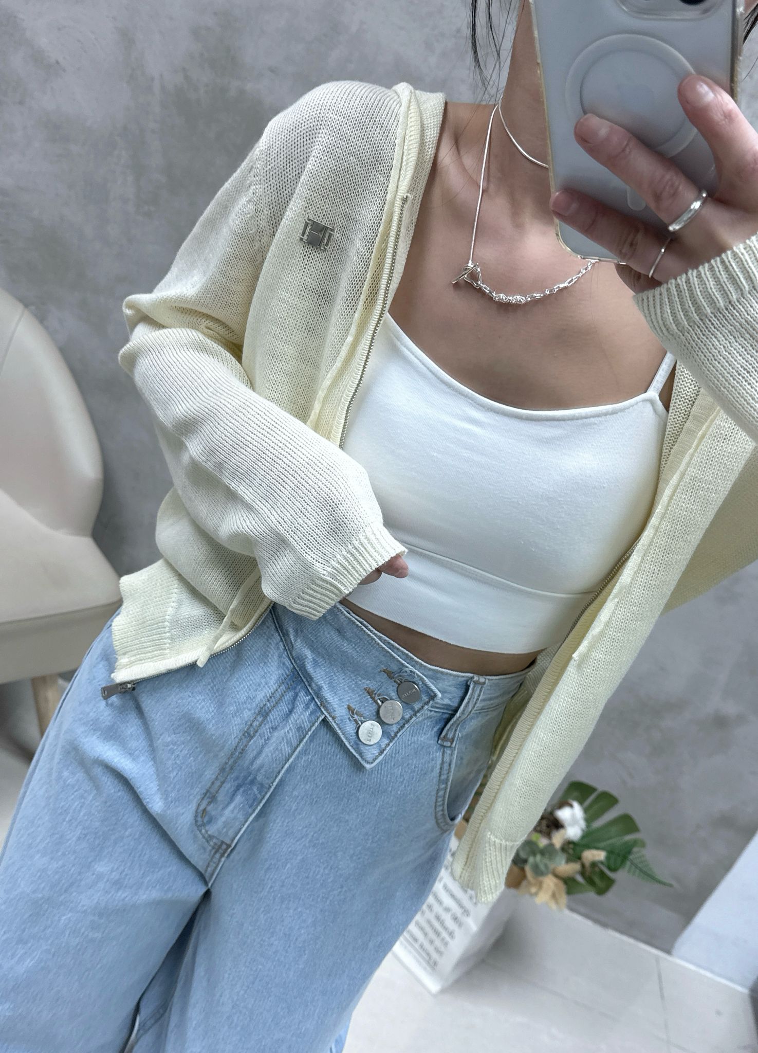 A08 雙拉鍊針織外套