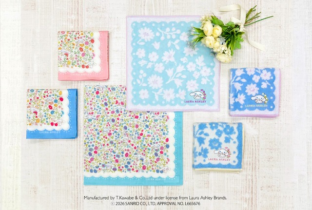 🎀【預訂】Laura Ashley x Sanrio 印花手帕 Cinnamoroll B 