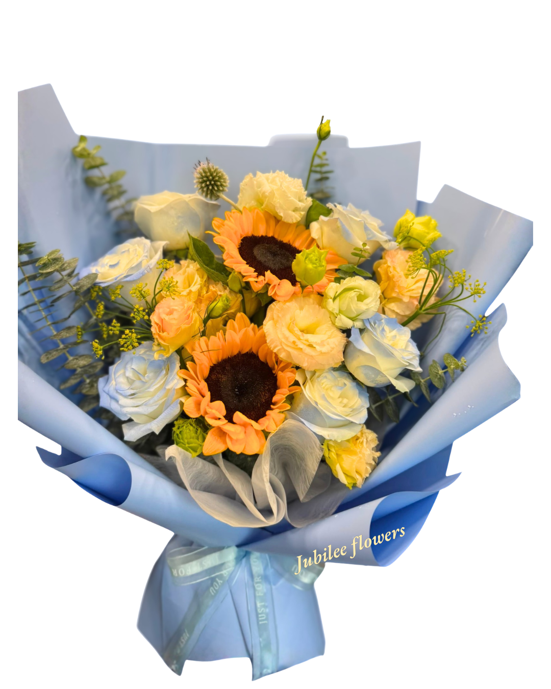 🌻向日葵 · 碎冰藍玫瑰花束