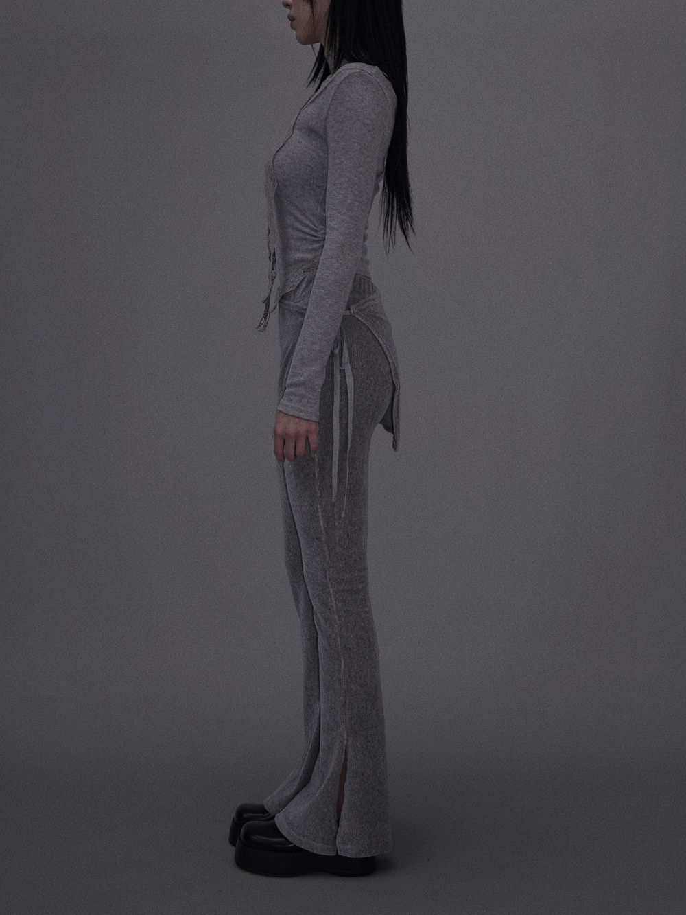 Lace V-Neck Top and Scarf Set