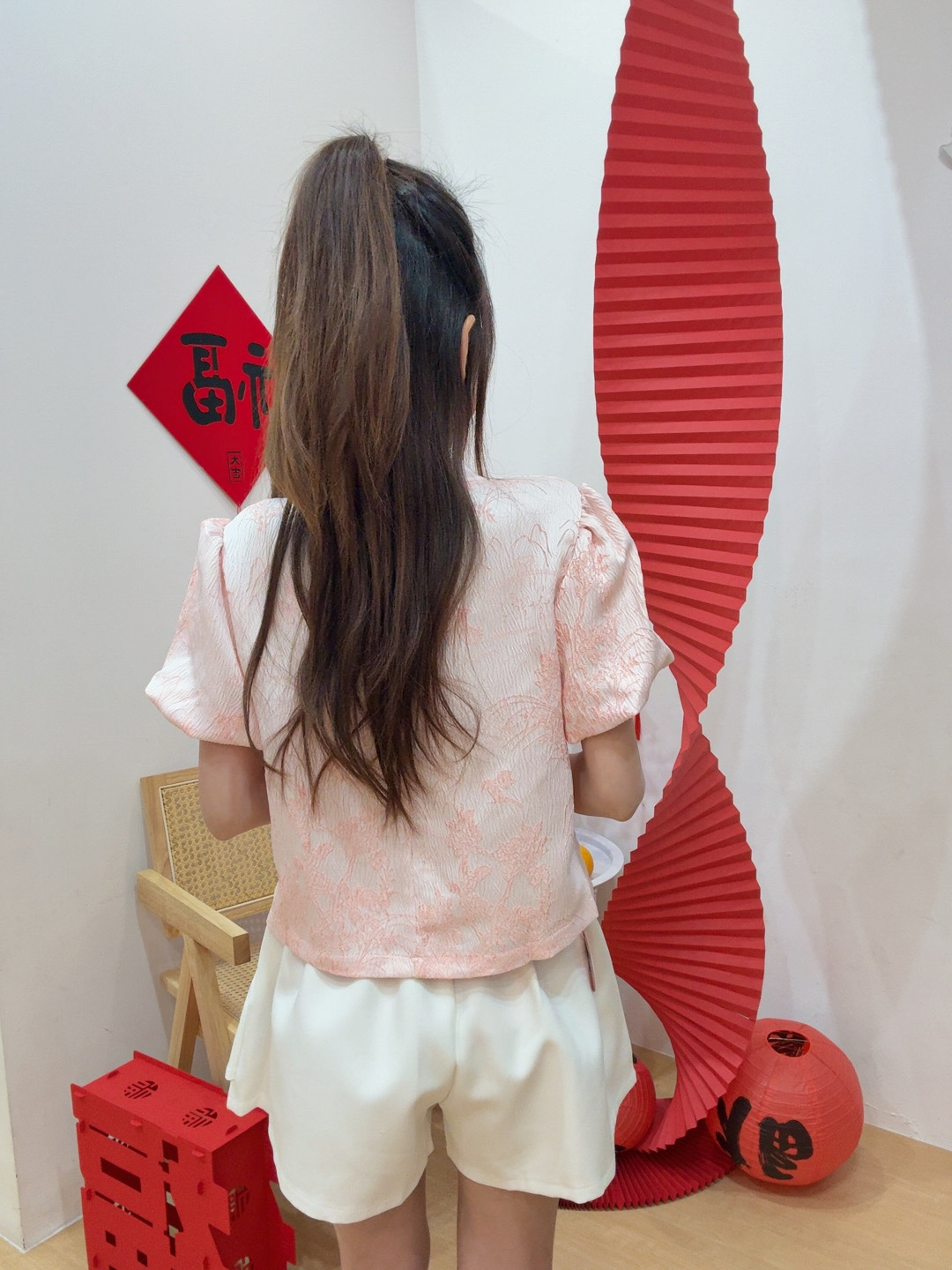 新中式气质国风提花短袖上衣 R2927