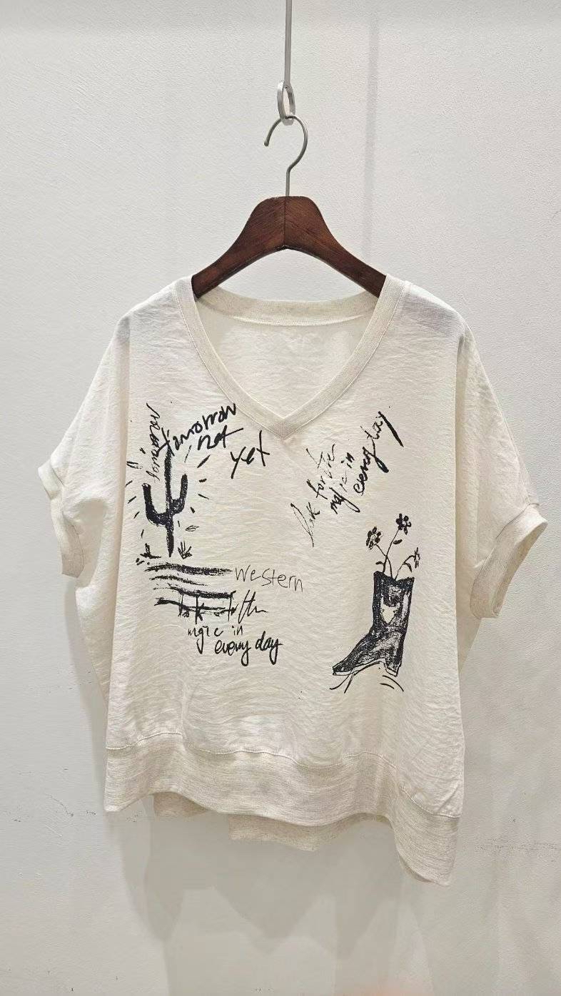 V 領Print Top 