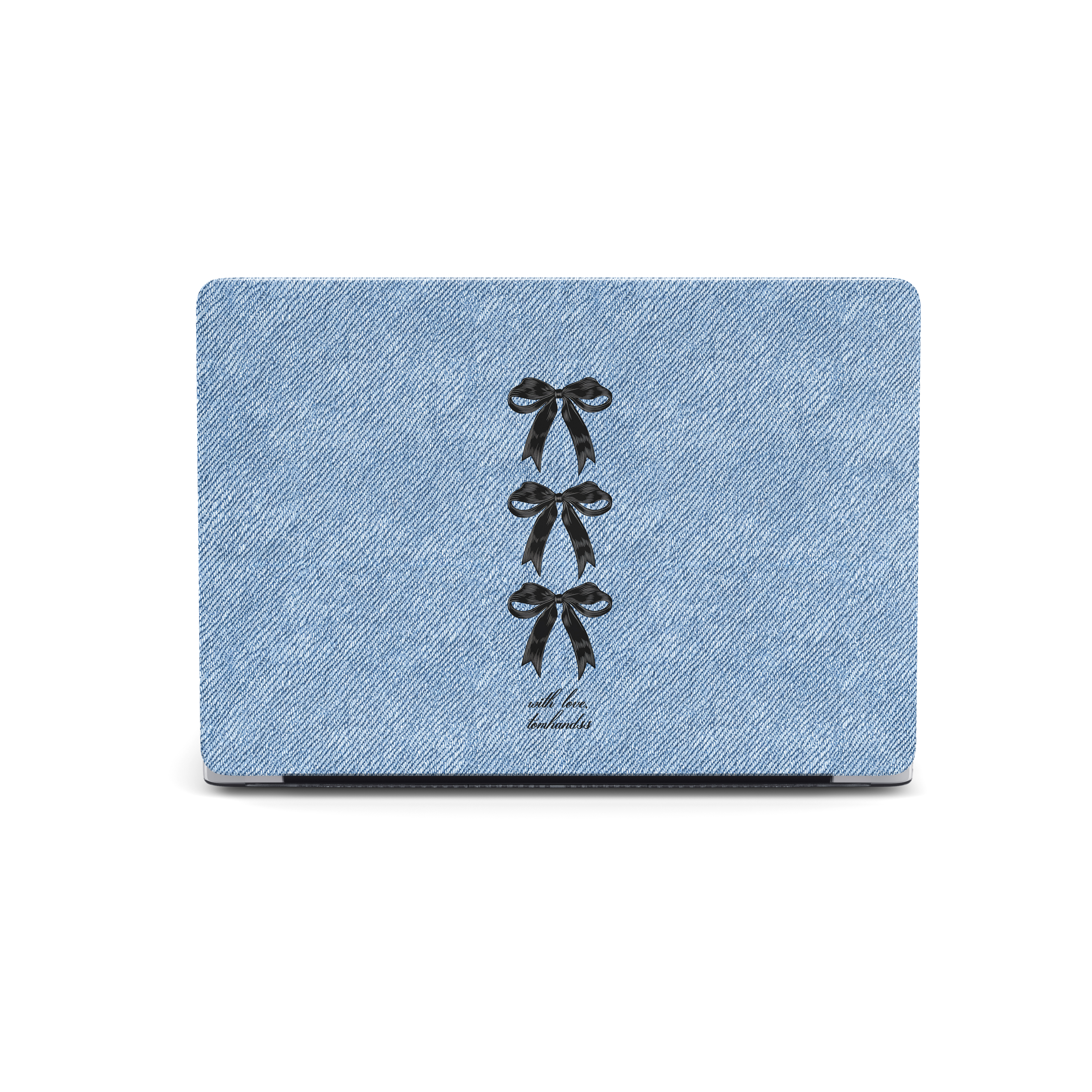 【Light Denim X Little Black Bows】Transparent MacBook Protective Case