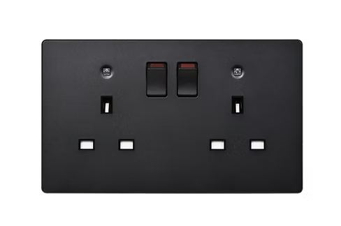 MK Aria 太空黑 13A孖蘇有掣有燈 插座