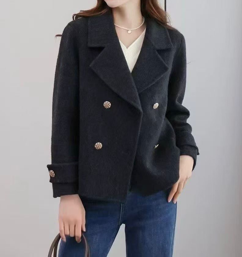 孖襟羊絨外套 