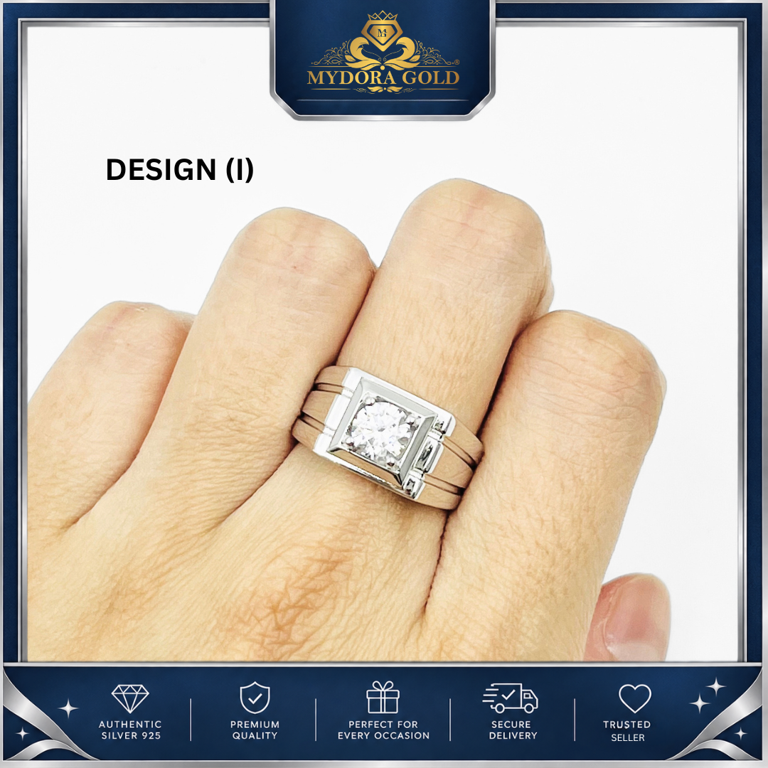 MYDORA 925 Silver Ring - Cincin Imperial Edge Collection