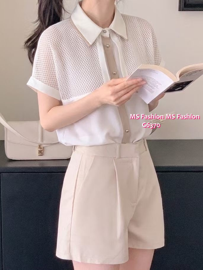 G6370 韓國🇰🇷雙層layer拼網料Top