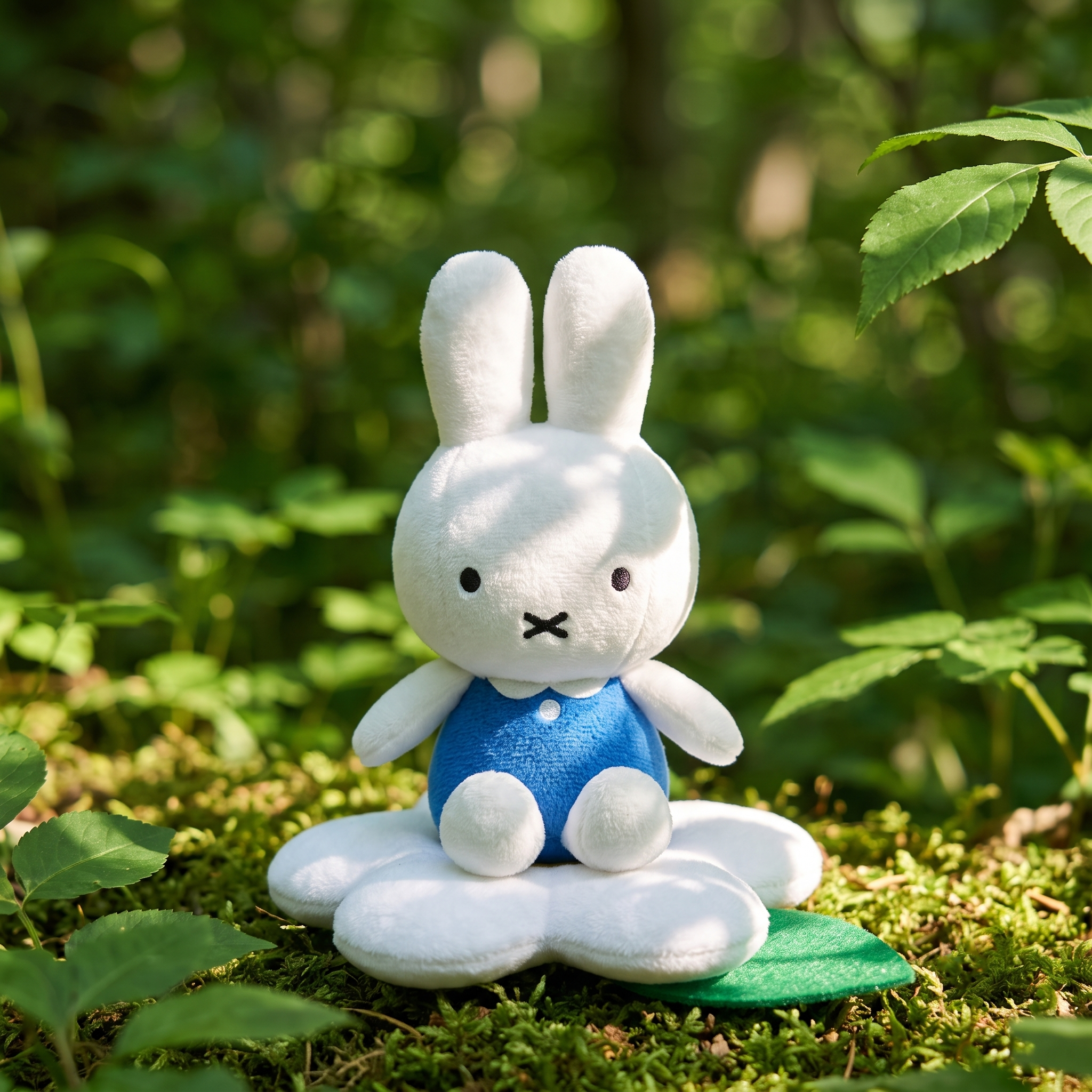 【預購7/26截單】Miffy - 公仔掛飾 (藍色白花坐姿款)