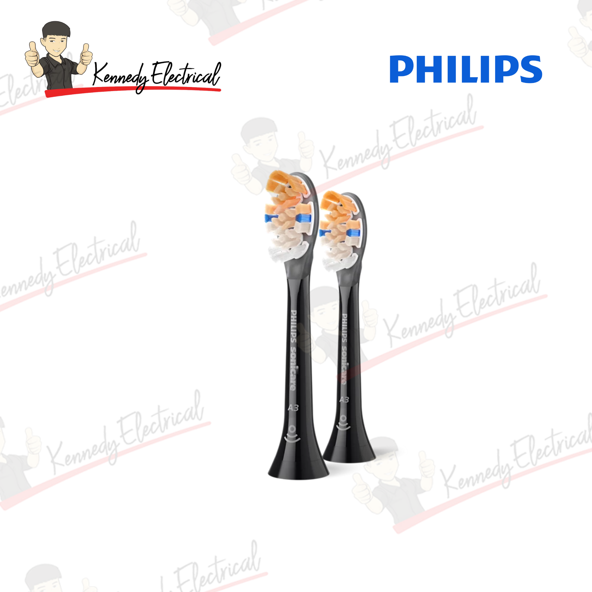 Philips Sonicare A3 Premium All-in-One Standard Toothbrush Heads Black 2pcs (HX9092/96)