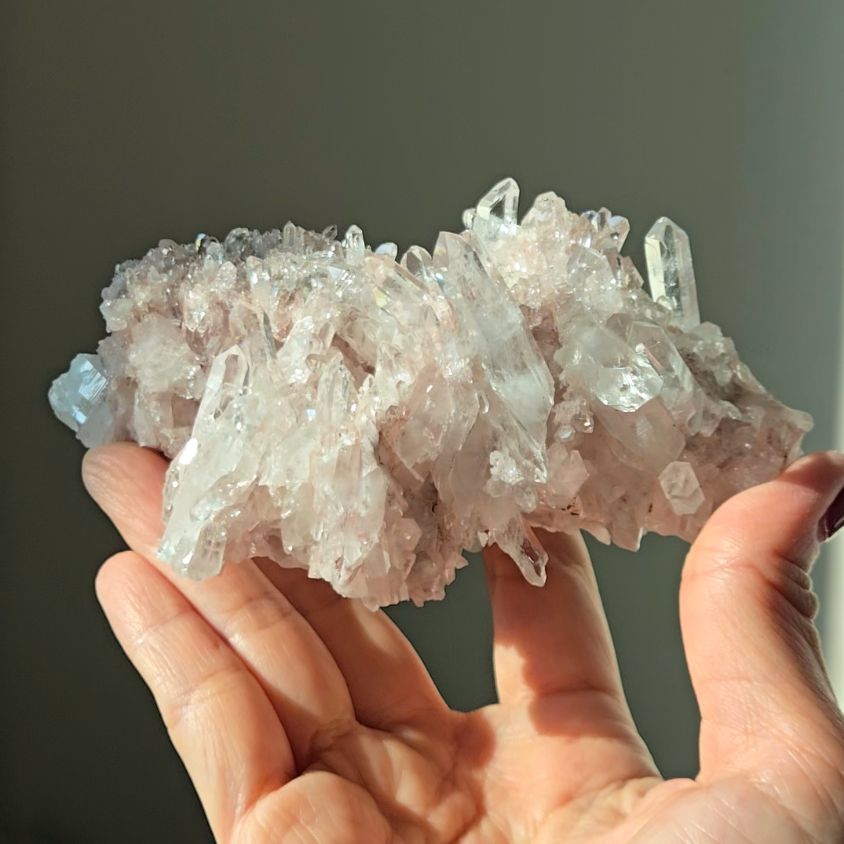 Pink Lemurian cluster with double terminations - LQ550